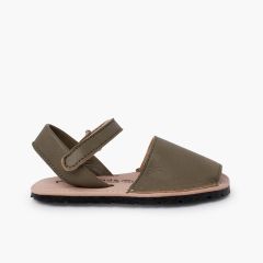 Weiche Avarcas-Sandalen für Kinder mit flexibler Sohle Olivgrün