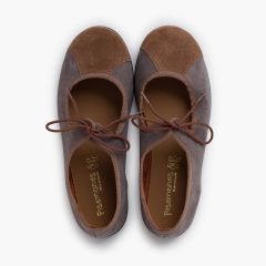Bicolor-Mary Janes mit feinem Band Grau