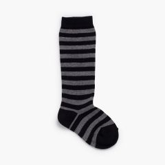 Hohe Socken mit Bicolor-Streifen Schwarz