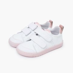 Sneaker mit seitlichen Bändern in großen Größen Weiß und Rosa