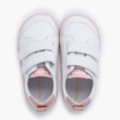 Sneaker mit seitlichen Bändern in großen Größen Weiß und Rosa