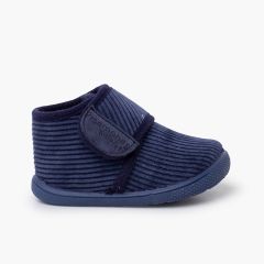 Barfuß-Boots aus Cordstoff mit Klettverschluss Marineblau