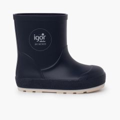 Barfuß-Regenstiefel im Yogi-Nautik-Stil Marineblau