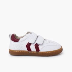 Barfuß-Sneaker für Kinder mit seitlichen Bändern Bordeaux