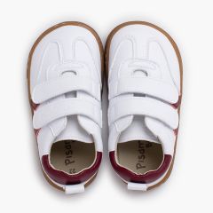 Barfuß-Sneaker für Kinder mit seitlichen Bändern Bordeaux