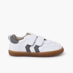 Barfuß-Sneaker für Kinder mit seitlichen Bändern Grau