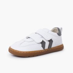 Barfuß-Sneaker für Kinder mit seitlichen Bändern Grau