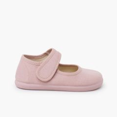 Barefoot-Mary-Janes aus feinem Leinen Zartrosa