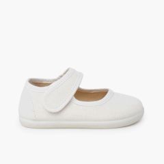 Barefoot-Mary-Janes aus feinem Leinen Roh
