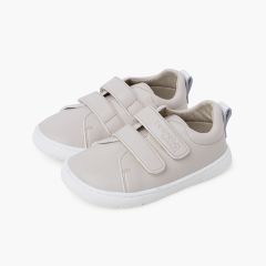 Barefoot-Sneakers in Farben mit doppeltem Klettverschluss Roh