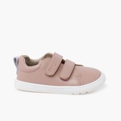Barefoot-Sneakers in Farben mit doppeltem Klettverschluss Nude