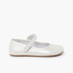 Blanditos-Mary-Janes für die Zeremonie glänzendem Finish Weiß