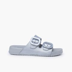 Habana-Metallic-EVA-Gummisandalen Silber