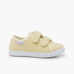 Rustikale Sneakers gewaschener Canvas Banane