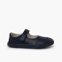 Barefoot Schul-Mary Janes Klettverschluss Mädchen Marineblau