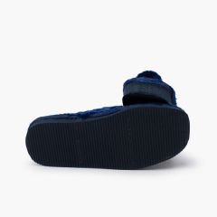 Hausclogs Fell Mond große Größen Marineblau