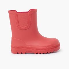 Barfuß-Gummistiefel wide Chelsea-Stil Koralle