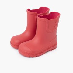 Barfuß-Gummistiefel wide Chelsea-Stil Koralle