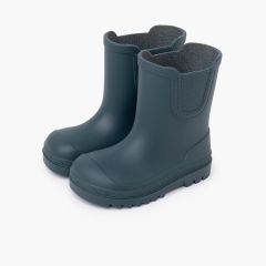 Barfuß-Gummistiefel wide Chelsea-Stil Petrolgrau