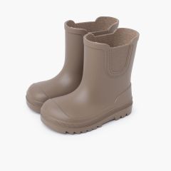 Barfuß-Gummistiefel wide Chelsea-Stil Mausgrau