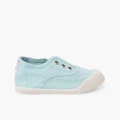 Barfuß-Sneaker Segeltuch ohne Schnürsenkel Aquamarin