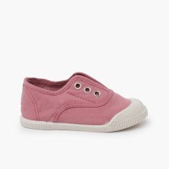 Barfuß-Sneaker Segeltuch ohne Schnürsenkel Rosa