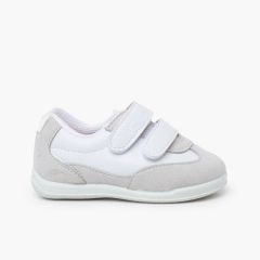 Minimalistische Sportschuhe farbiger Fersenkappe Weiß