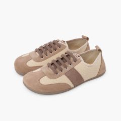 Barfuß-Sneaker Canvas und Wildleder große Größen Erde