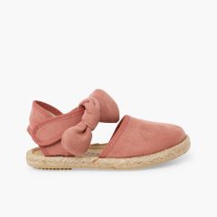 Espadrilles Mädchen Schleife Wildleder-Optik Zartrosa