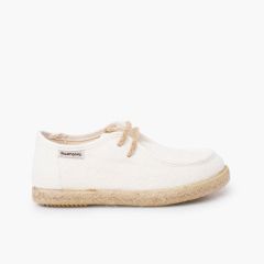 Jungen Segelschuhe Wallaby Jute Weiß