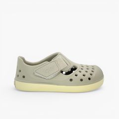 Strandsandalen Clog-Stil barefoot Malibu Sohle Creme Sand