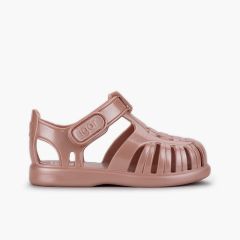Strandsandalen Klettverschluss Tobby Perlmutt Rosa