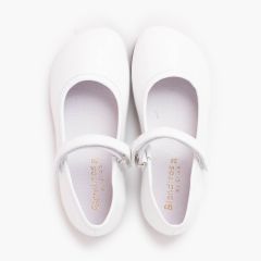 Blanditos-Mary-Janes Zeremonie mattem Finish Weiß