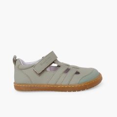 Sportliche Blanditos Ledersandalen Kinder Grün