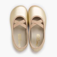 Barfuß Ballerinas Kommunion Balletstil Gold
