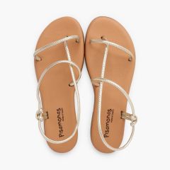 Sandalen tubulären Riemen gepolsterter Innensohle Champagner