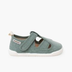 Geschlossene Barfußsandalen Canvas Jungen Grün