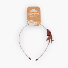 Schmales gezahntes Haar-Diadem klassischer Schleife Braun