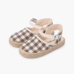 Girls' gingham espadrilles buckle strap Erde