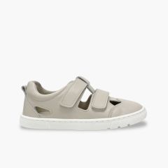 Barefoot-Sandalen Doppelverschluss Nappaleder Jungen Roh