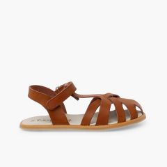Geschlossene Barfußsandalen aus Nappaleder Leder