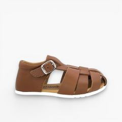 Barefoot-Sandalen Jungen geschlossenen Design Leder Leder