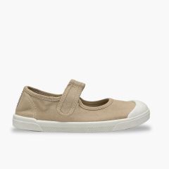 Barfuß-Spangenschuhe gewaschenem Canvas Mädchen Sand