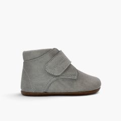 Barfuß Desert Boots für Kinder Lederoptik Grau