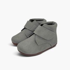 Barfuß Desert Boots für Kinder Lederoptik Grau