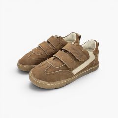 Barefoot-Sneaker in Nubuk-Optik seitlicher Verzierung Eiche