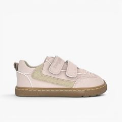 Barefoot-Sneaker in Nubuk-Optik seitlicher Verzierung Rosa