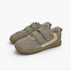 Barefoot-Sneaker in Nubuk-Optik seitlicher Verzierung Mausgrau