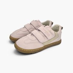 Barefoot-Sneaker in Nubuk-Optik seitlicher Verzierung Rosa