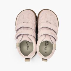 Barefoot-Sneaker in Nubuk-Optik seitlicher Verzierung Rosa